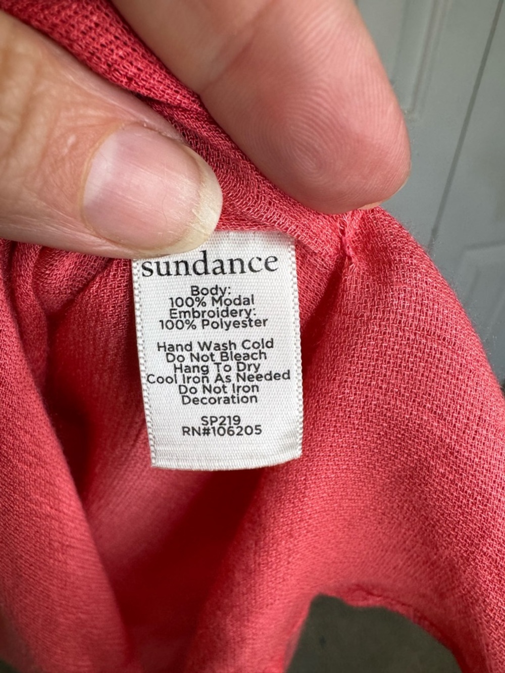 Sundance Salmon Cover Tunic with yellow Floral Embroidery - Picture 3 of 4